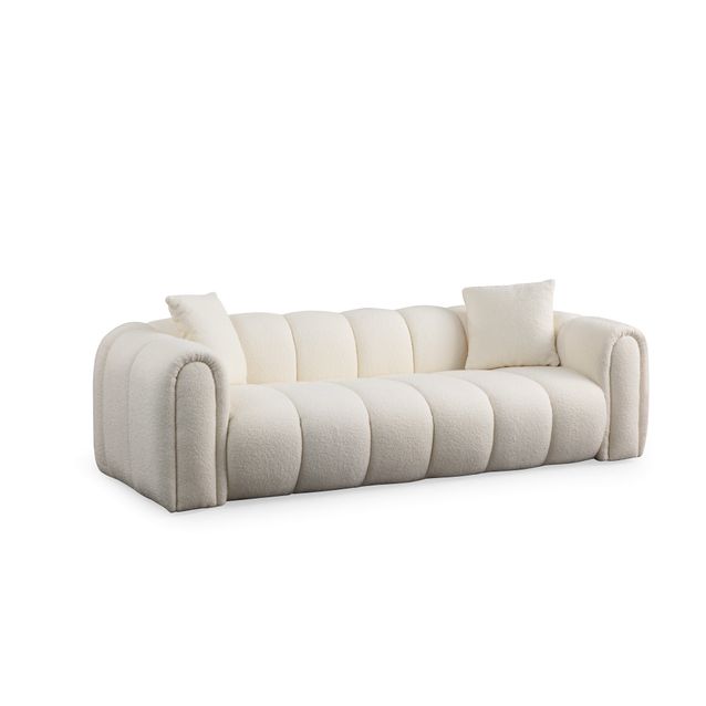 Sohva Linento Furniture Puffy, valkoinen, 3-istuttava