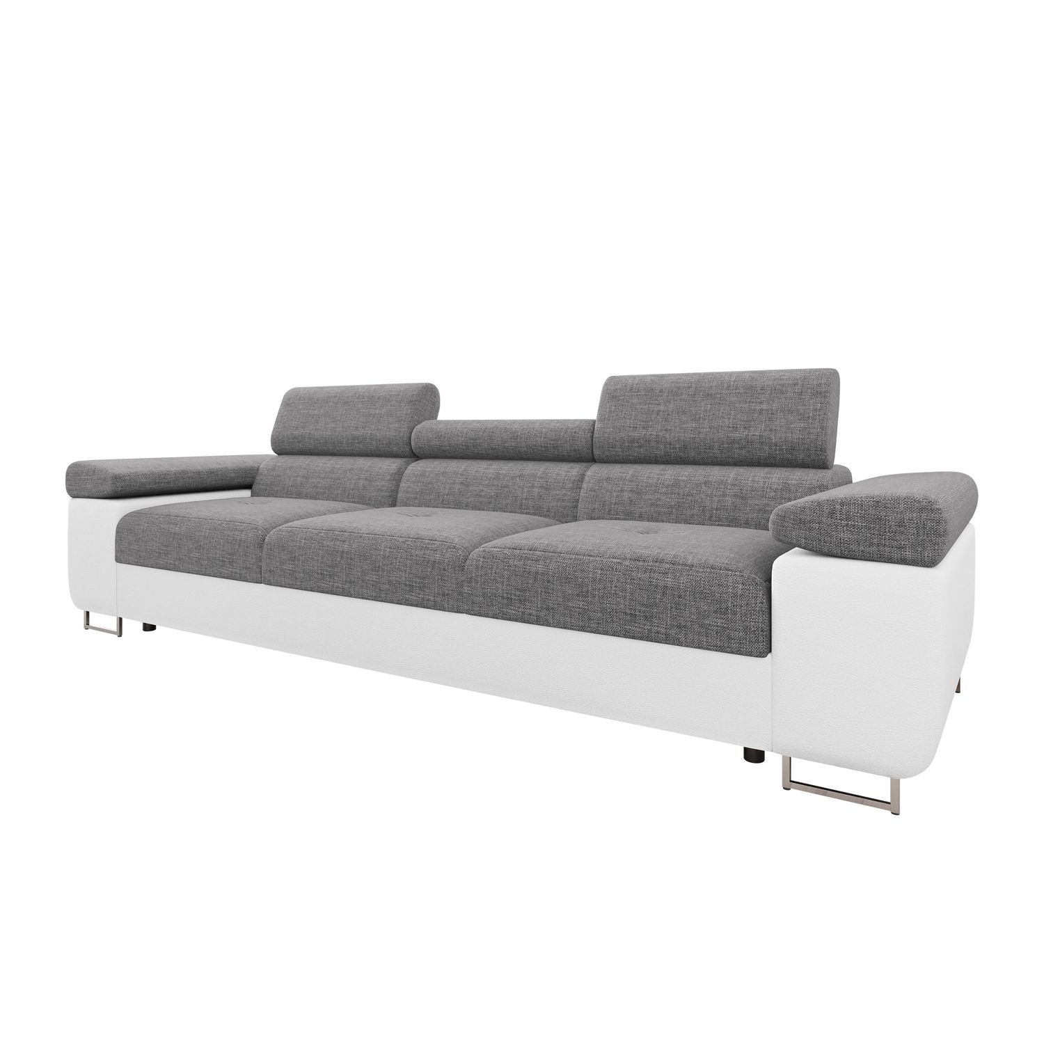 Sohva TOREZIO 3, 3-istuttava, valkoinen/harmaa (7828)