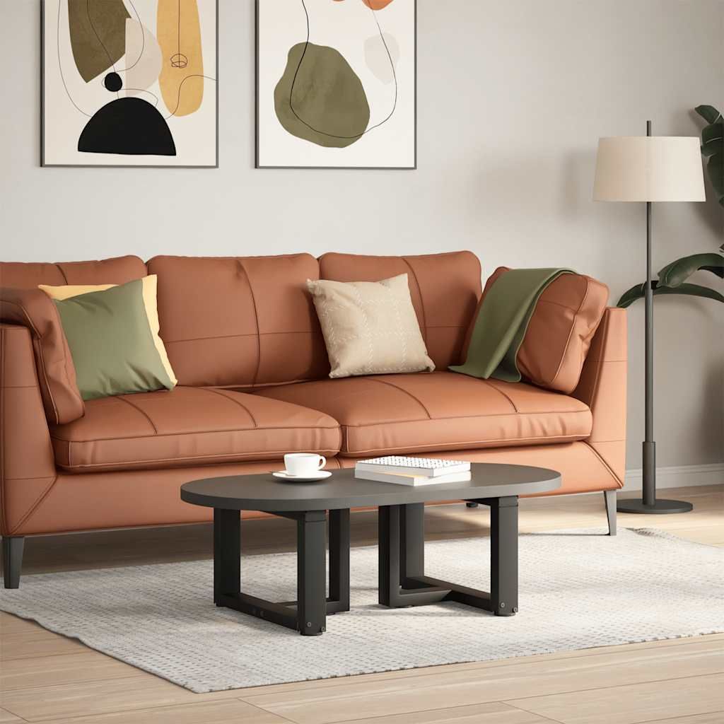 Sohvapöydän jalat T-muotoiset 2 kpl musta 50x25x(30-31)cm teräs (13008)