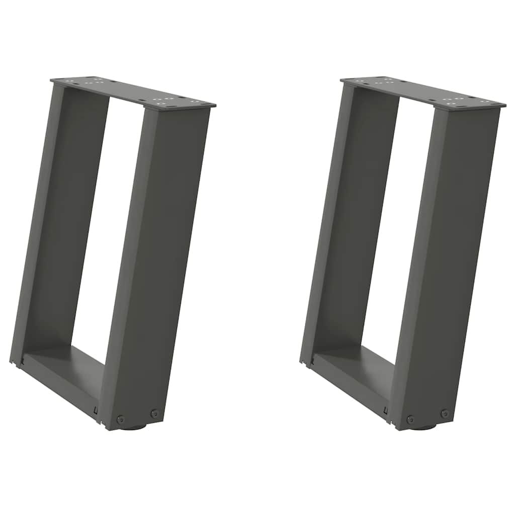 sohvapöydän jalat U-muotoiset 2 kpl antrasiittia 28x(42-43) cm (12758)