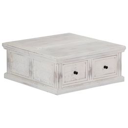 Sohvapöytä 70x70x30 cm mangopuu valkoinen