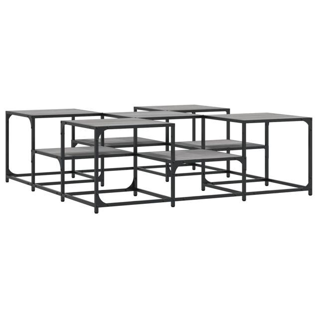 Sohvapöytä harmaa Sonoma 121x121x40 cm tekninen puu (39071)