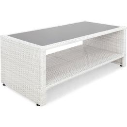 Sohvapöytä hyllyllä Bahamas 58x113 cm valkoinen