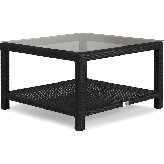 Sohvapöytä hyllyllä Bahamas 75x75 cm musta