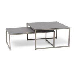 Sohvapöytäsetti Jet Set 80 x 80cm ja 60 x 100cm beige keraaminen lasitaso