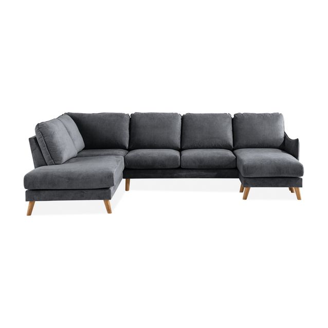 Sohvaryhmä Trend Lyx, U-sohva divaanilla oikea, tummanharmaa (65456)