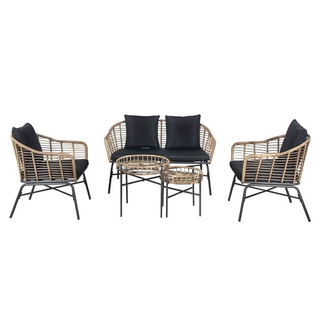 Sohvaryhmä Chic Garden Milano sohva + 2 pöytää + 2 nojatuolia beige/grafiitti