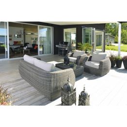 Sohvaryhmä Emile pöytä sohva 2 nojatuolia valkoinen/harmaa