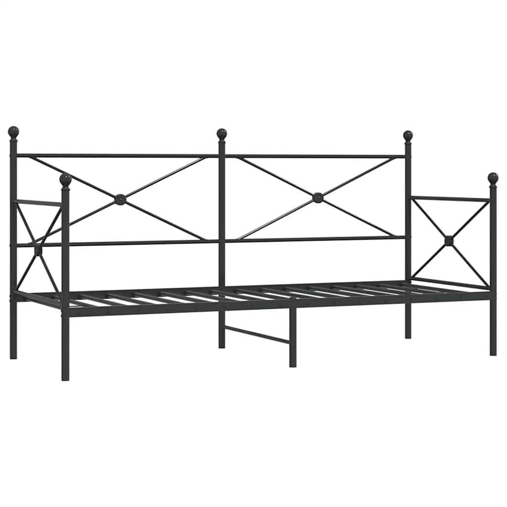 Sohvasänky ilman patjaa Musta 90x190 cm Teräs (04667)