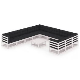 Puutarhasohvasarja, tyynyillä, mänty, 12-osainen, eri värejä