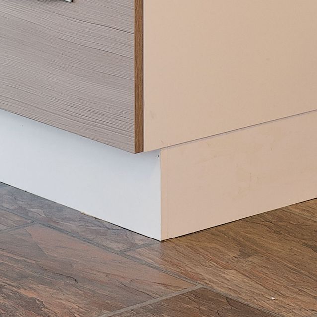 Sokkelin kulmapala Ideal Keittiöt 150mm melamiini valkoinen