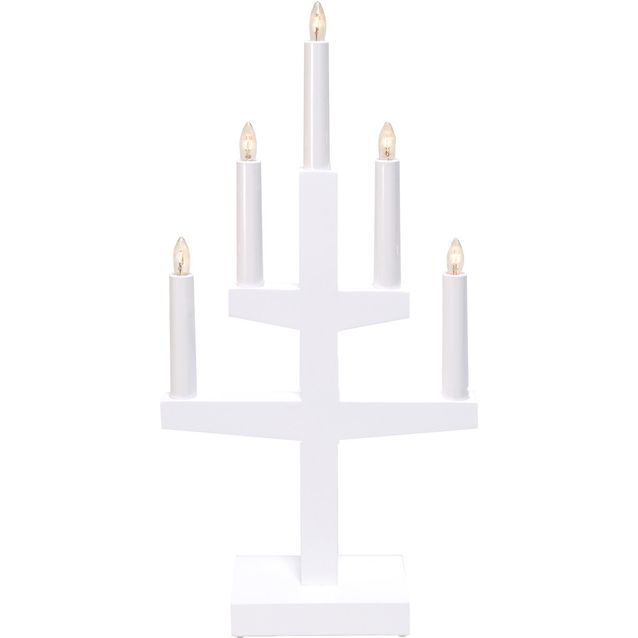 Kynttelikkö Star Trading Trapp, 5-osainen, 46cm, valkoinen 