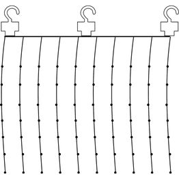 LED-valoverho Star Trading Dew Drop, 100 LED, 100x100cm, hopea