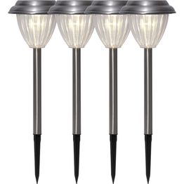 Aurinkokennovalaisin Star Trading Palma, 28cm, hopea, 4kpl