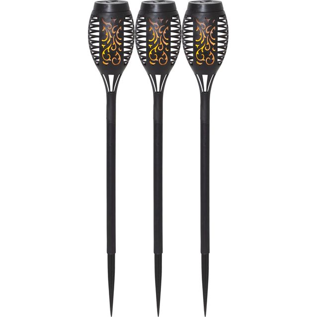 Aurinkokennovalaisin Star Trading Flame Mini, 70x70x400mm, 3kpl, musta