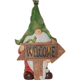 Aurinkokennokoristevalaisin Star Trading Gnomy, 33cm,  moniväri