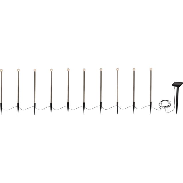 Aurinkokennokoristevalaisin Star Trading Bubbly 10-PIN, hopea