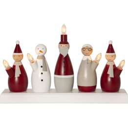 Kynttelikkö Star Trading Tomtefamilj, 33,5x7x20,5cm, moniväri