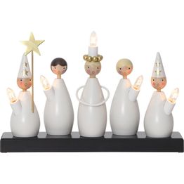 Kynttelikkö Star Trading Luciakör, 33x9x22cm, valkoinen