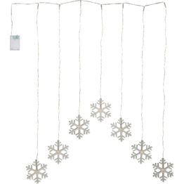 LED-valoverho Star Trading Dew Drop Snowflake, 60x85cm, hopea