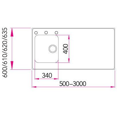 Tiskipöytä Stala Seitsikko C1000 mittakuva