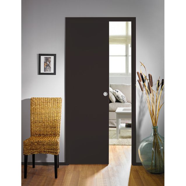 Liukuovi seinän sisään Stella Pocket Door M9 laakaovi 925x2040 mm musta