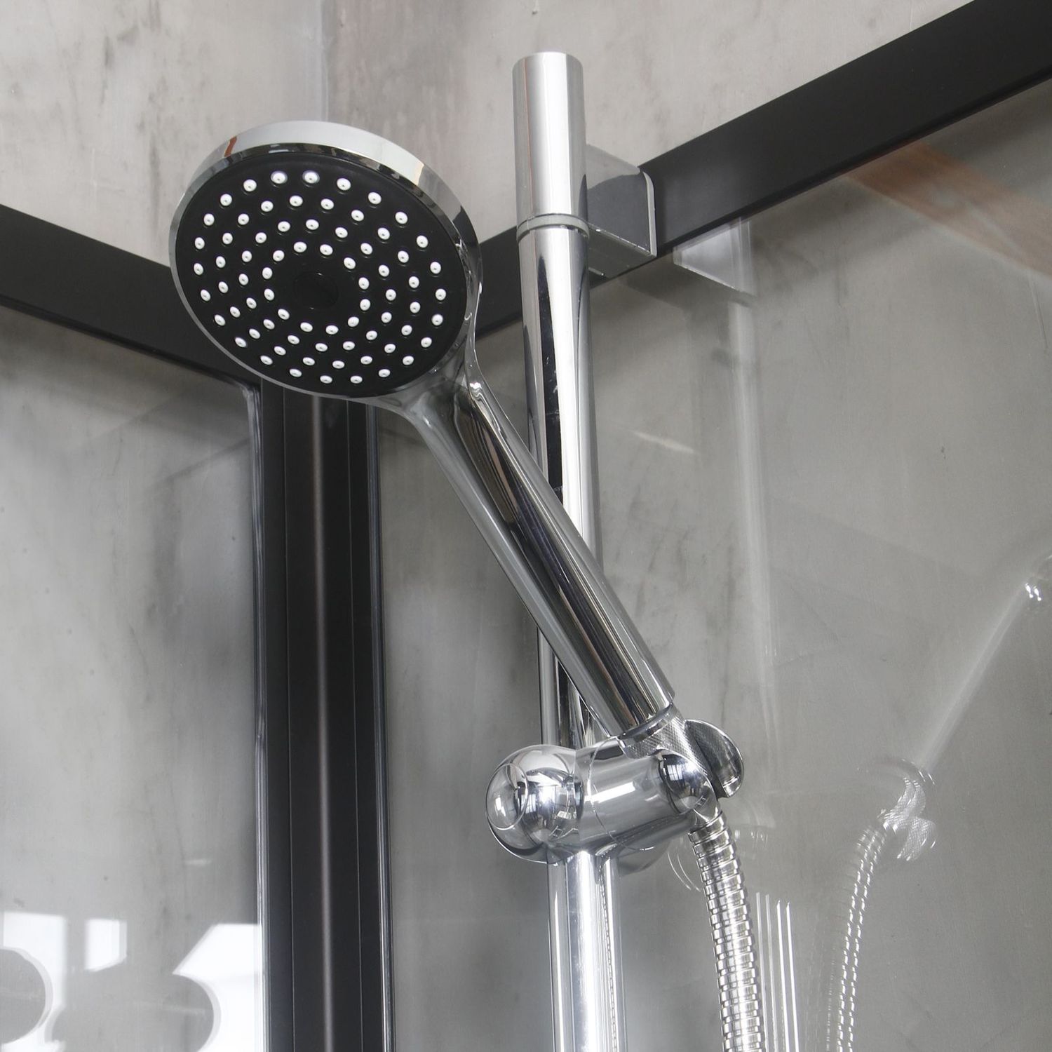 Suihkukaappi Bathlife Betrakta, 900x900mm, pyöreä, musta kehys lisäkuva 2