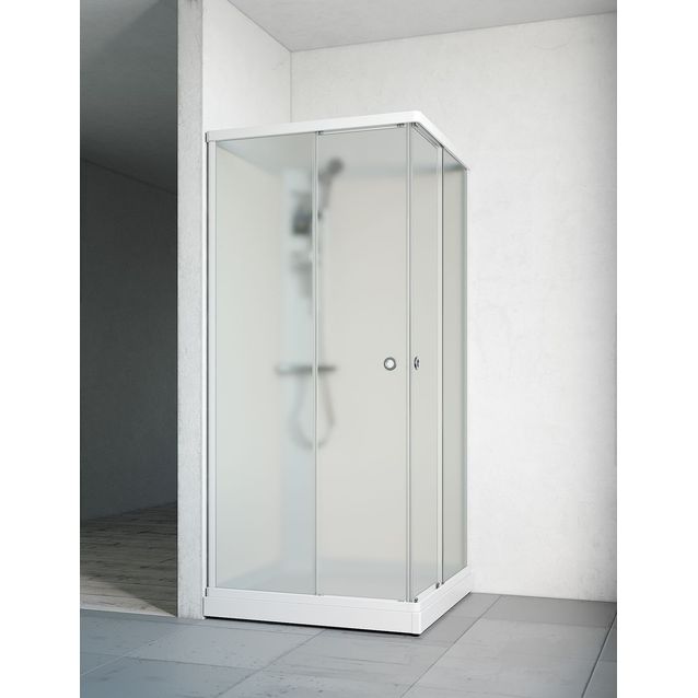 Suihkukaappi Flow Suora Standard ice lasi valkoinen takaseinä eri vaihtoehtoja