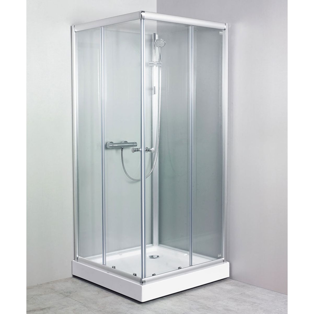 Suihkukaappi Noro Lake 79C 900x700mm alumiini/kirkas vasen