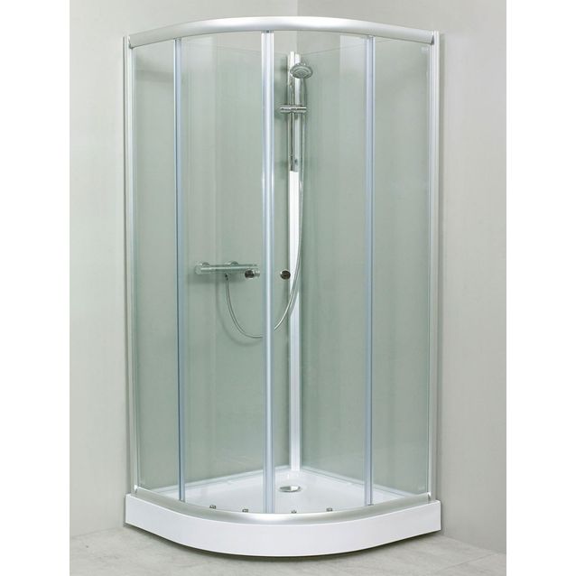 Suihkukaappi Noro Lake 90R 900x900mm alumiini/kirkas