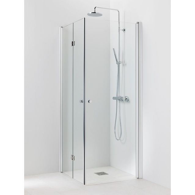 Suihkukulma Vihtan Ocean 3+5 800/800 mm kääntyvä + taittuva suora kirkas lasi