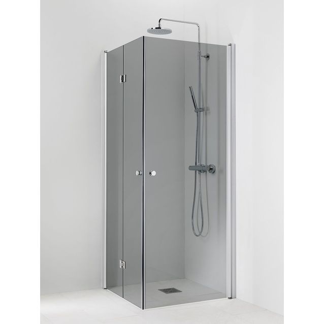 Suihkukulma Vihtan Ocean 3+5 800/900 mm kääntyvä + taittuva suora harmaa lasi