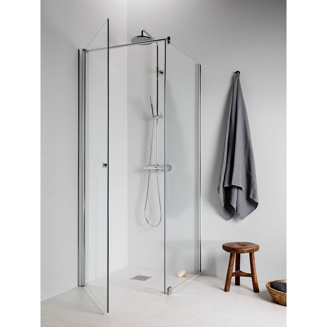 Suihkukulma Vihtan Ocean 3+6 700/850 mm kiinteä + kääntyvä suora kirkas lasi