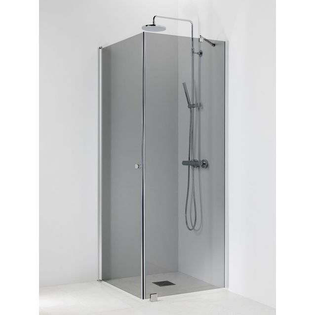 Suihkukulma Vihtan Ocean 3+6 800/750 mm kiinteä + kääntyvä suora harmaa lasi