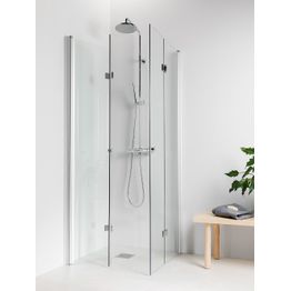 Suihkukulma Vihtan Ocean 5+5 700/900 mm taittuva suora kirkas lasi