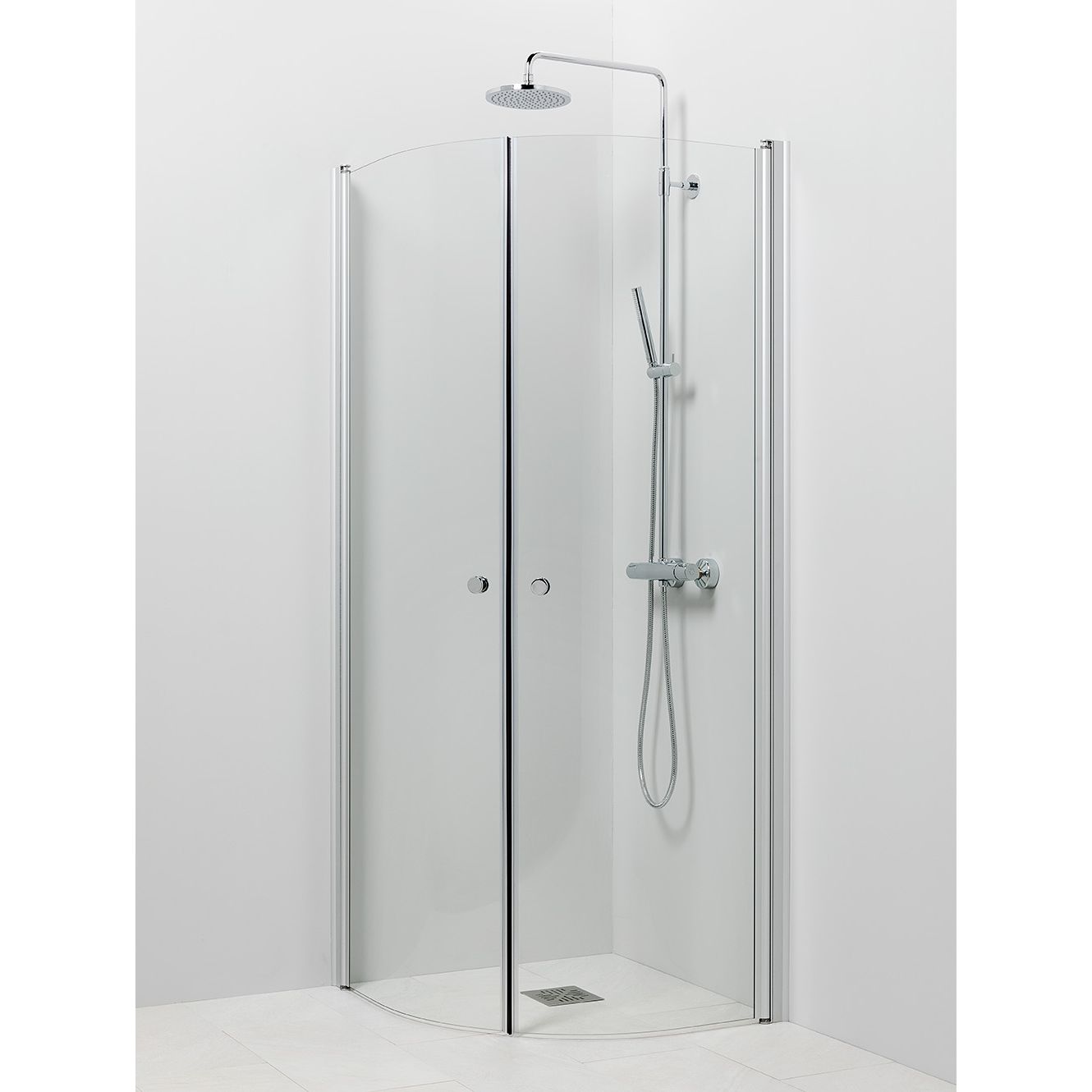 Suihkukulma Vihtan Pisara 4+4 700/800 mm kääntyvä kaareva kirkas lasi