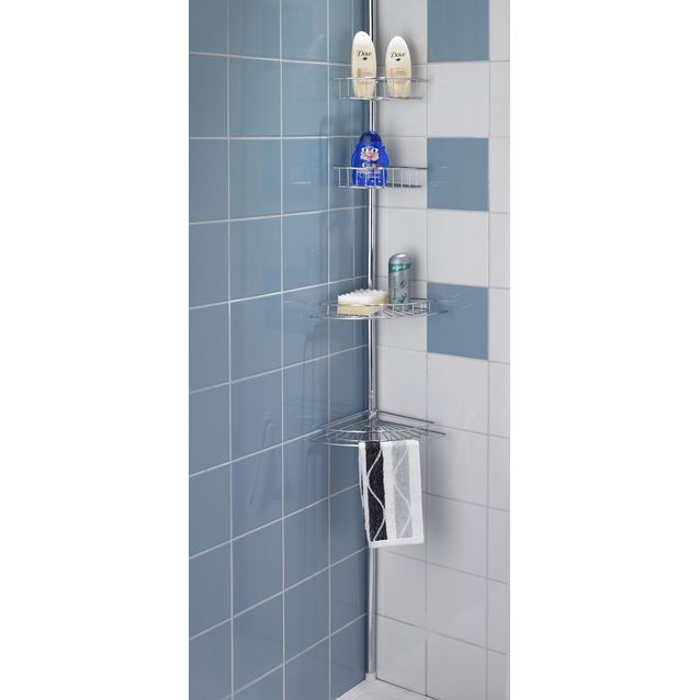 Suihkukulmahylly Tammiholma teleskooppikiinnitys kromi