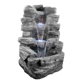 Suihkulähde LED-valoilla Chic Garden Kivet 100 cm grafiitti