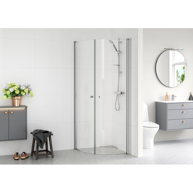 Suihkunurkka Gustavsberg round kirkas lasi eri kokoja