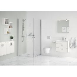 Suihkunurkka Gustavsberg Square kirkas lasi eri kokoja