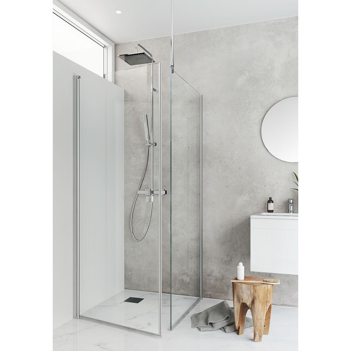 Ovi 90 seinä 130 kirkkaat lasit