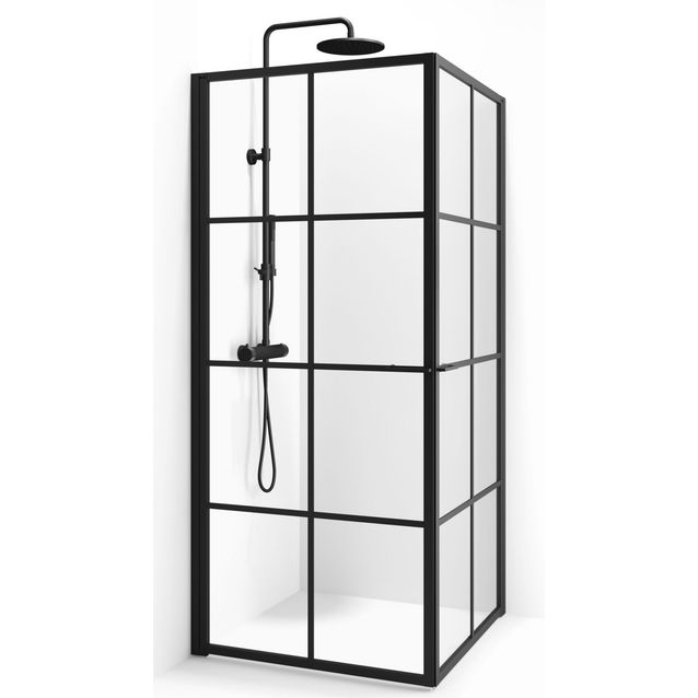 Suihkunurkka Macro Empire Suora, 100x100, kirkas lasi+ruudukko