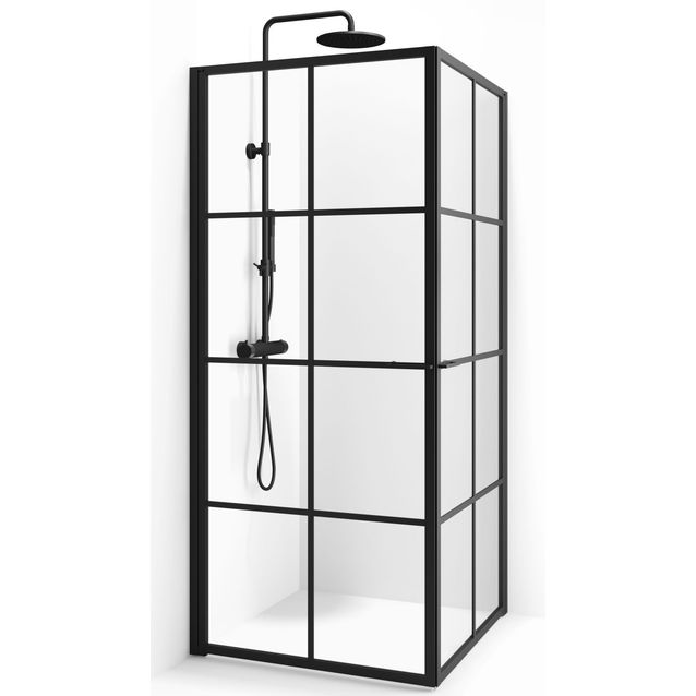 Suihkunurkka Macro Empire Suora, 80x100, kirkas lasi+ruudukko