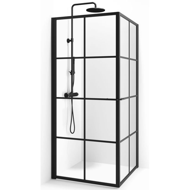 Suihkunurkka Macro Empire Suora, 80x80, kirkas lasi+ruudukko