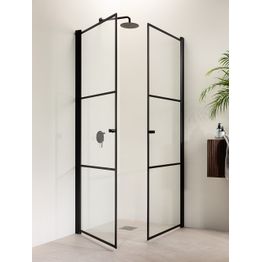 Suihkunurkka Vihtan Ruutu 3+3 musta ruudukko eri kokoja