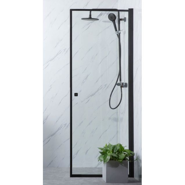 Suihkuovi Bathlife Profil 1000, S/P, kirkas lasi, musta