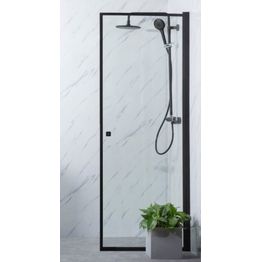 Suihkuovi Bathlife Profil 800x2000 mm kirkas lasi musta