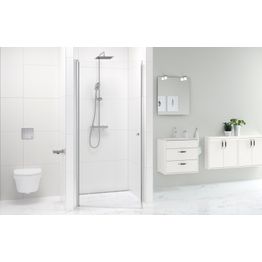 Suihkuovi syvennykseen Gustavsberg Square kirkas lasi eri kokoja