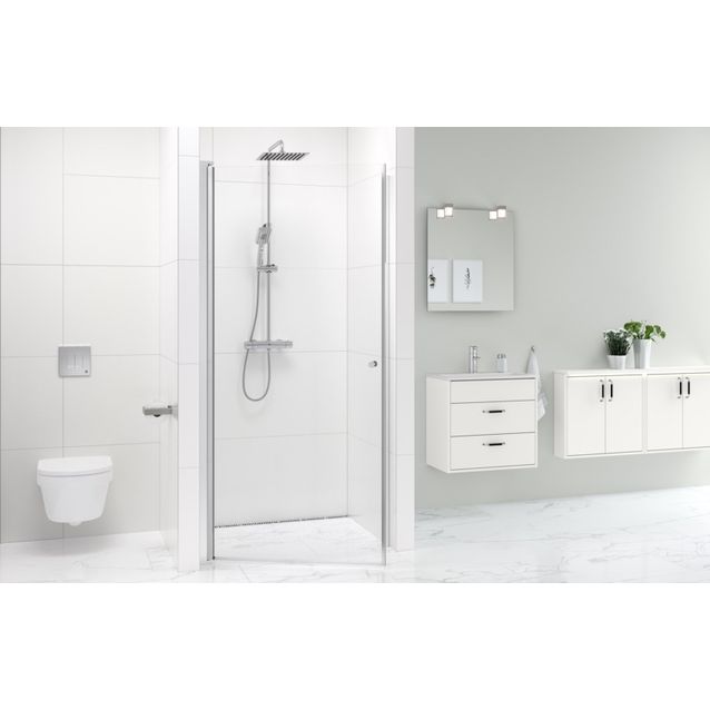 Suihkuovi syvennykseen Gustavsberg Square kirkas lasi eri kokoja