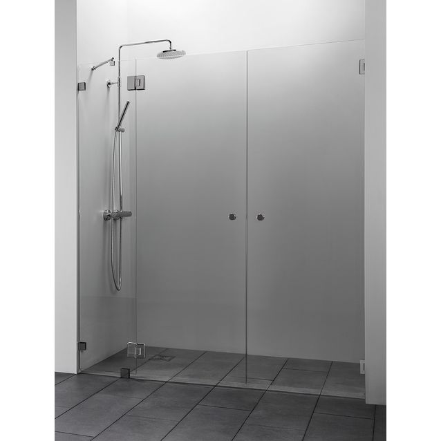 Suihkuovi Vihtan Elegance 6, mittojen mukaan, kirkas lasi, musta